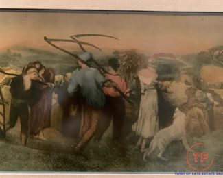 "Harvest Moon" an etching by Robert Walker Macbeth after George Hemming Mason - Hand Colored
