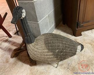 Antique Wicker Goose Decoy