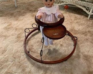 Antique Wood Baby Walker