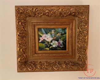 Original Oil on Board Framed Painting by WILSON in Ornate Gold Frame