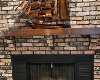 Hand Made Metal Sail Ship Art