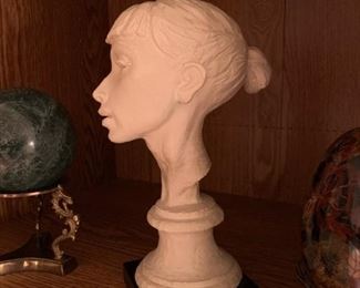 1920s Art Deco Female Bust Signed FRED PRESS 