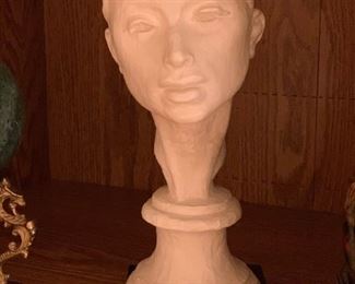 1920s Art Deco Female Bust Signed FRED PRESS 