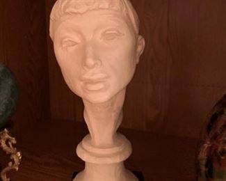 1920s Art Deco Female Bust Signed FRED PRESS 