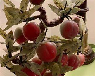 Jade Fruit Tree with Jade Leaves and Peaches