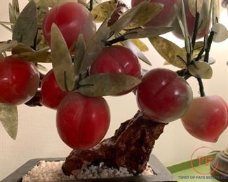 Jade Fruit Tree with Jade Leaves and Peaches