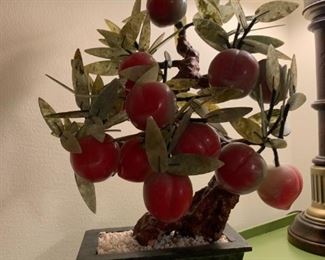 Jade Fruit Tree with Jade Leaves and Peaches