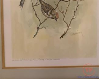 Original Watercolor "House Sparrow" by PAUL LINDNER