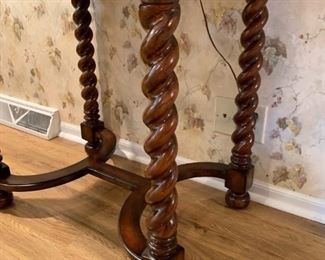 Wood Secretary Desk with Barley Twist Legs