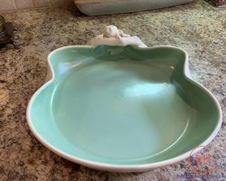 Vintage POPPY TRAIL Frog on Branch Serving Dish 