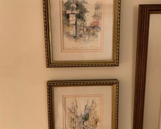 Original Water Colors Paris Scenes