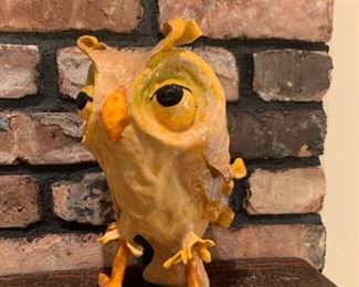 Mid Century Paper Mache Primitive Owl