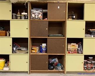 Vintage Sliding Door Cabinets and Misc Tools 