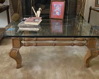 Stylish square glass top coffee table , $240.00