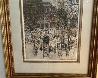 Luigi Kasimir etching  10/1/1922 possibly Central Park simply beautiful $325.00