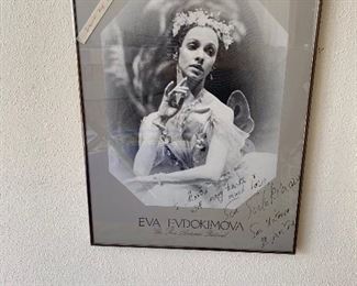 San Antonio Arts Festival production of La Sylphide by Eva Evdokimova, poster is autographed by  Evdokimova 