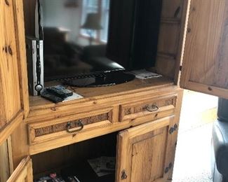 Oak Armoire and 42 “ Samsung TV