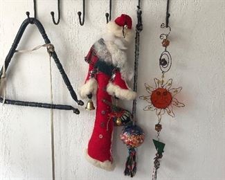 Southwest metal hanger along with holiday Items