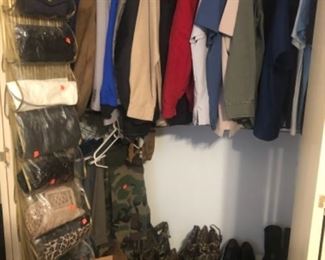 ladies handbags/purses, camo/hunting attire, clothing
