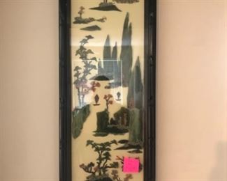 Framed wall hanging made out of jade