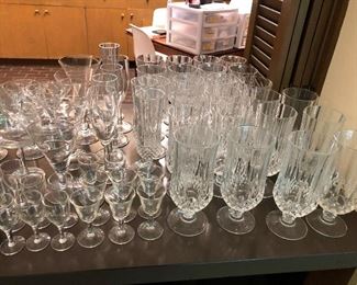 Sampling of the large selection of crystal and other glassware.