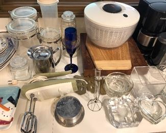 Kitchen full of quality glassware and kitchenware.