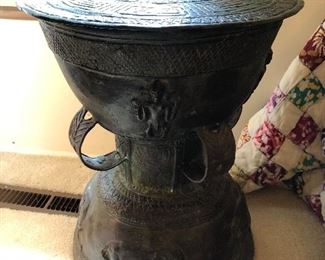 Second antique Asian ceremonial drum (see preceding photo).
