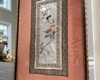 FRAMED ASIAN EMBROIDERED WORKS