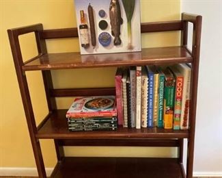 Folding Shelf and Cookbooks