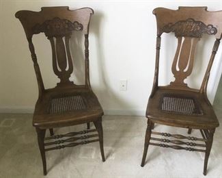 Pair of Antique Black River Bending Co Chairs