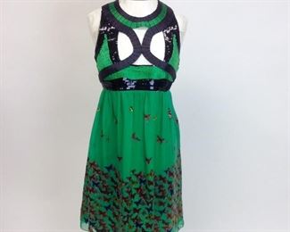 Max Studio Special Edition Beaded Silk Butterfly Dress NWT. 