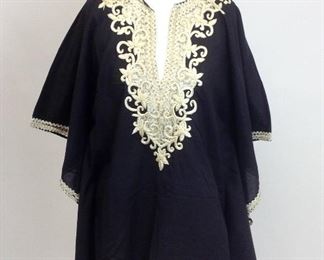 Taj by Sabrina Crippa Embroidered Tunic Cream on Black. 