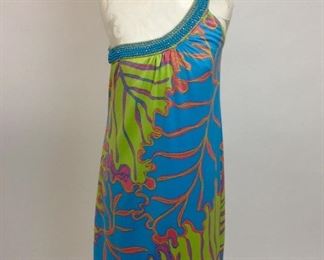 Lily Pulitzer Jubilee Off Shoulder Beaded Dress. 