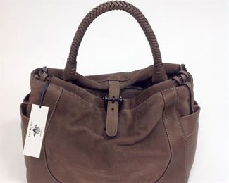 Van Astyn of Switzerland Leather Taupe Shoulder Bag. 