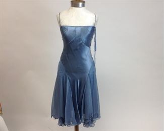 Max Studio Special Edition 100% Silk Nova Blue Cocktail Dress (NWT)