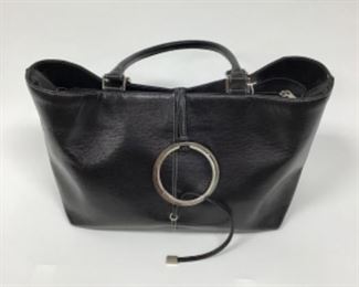 Roberto Donini of Italy Black Leather Handbag 