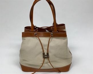 Lambertson Truex Canvas/ Leather Handbag With  Dust Bag 