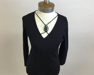 Spencer Jermey Black Knit Top with Stone Detail