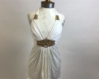 White Tank with Gold and Rhinestone Snake Detail By Sky