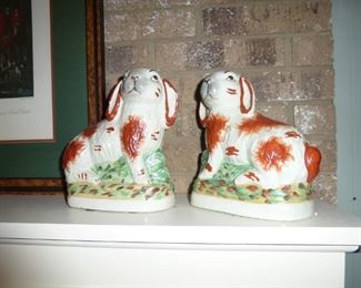 Pair porcelain rabbits