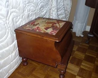 Antique bed steps and potty chair