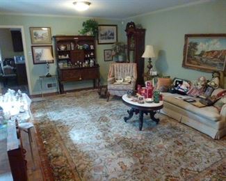 Den with antique furniture and traditional furniture
