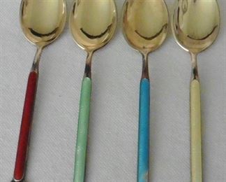 Enameled Sterling Silver demitasse spoons. Norway