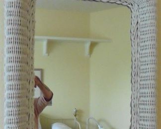 Wicker framed mirror