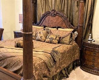 Exceptional king bed and custom bedding