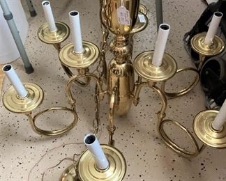 Brass chandelier