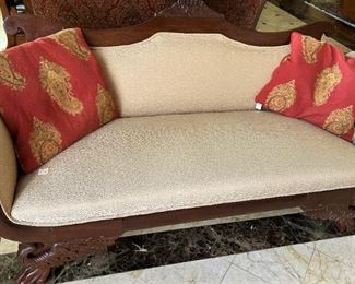 Antique Victorian hand-carved sofa from North Carolina