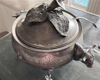 Old silverplate tureen
