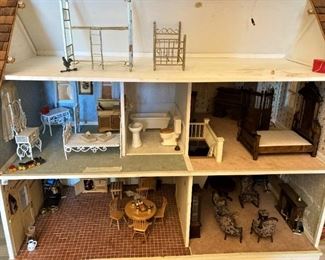 Precious Victorian doll house and furniture