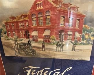 Federal Building 1885- 1933 (Framed watercolor print by Tylerite Dana Adams)